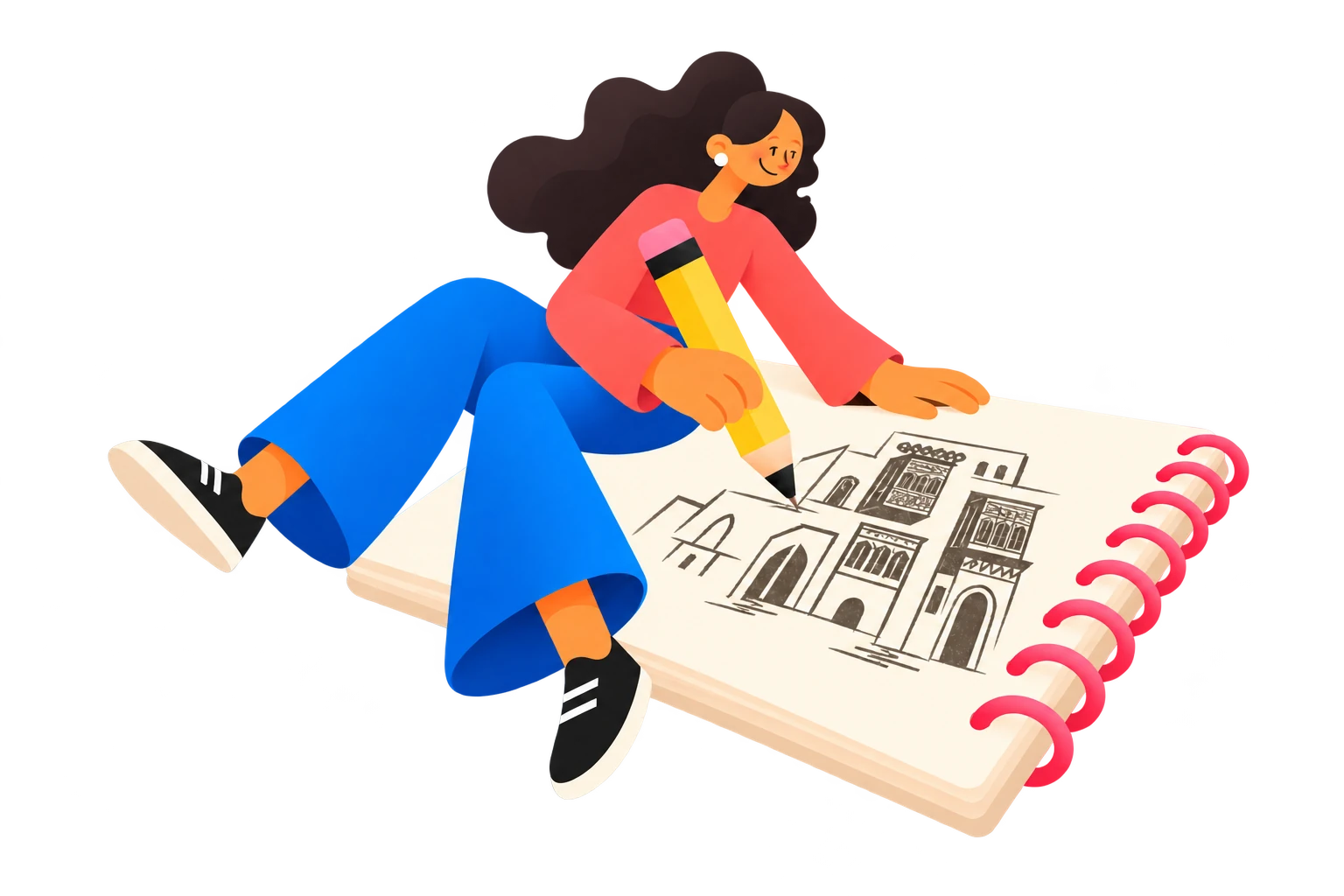 A student sketching in a weekend drawing class