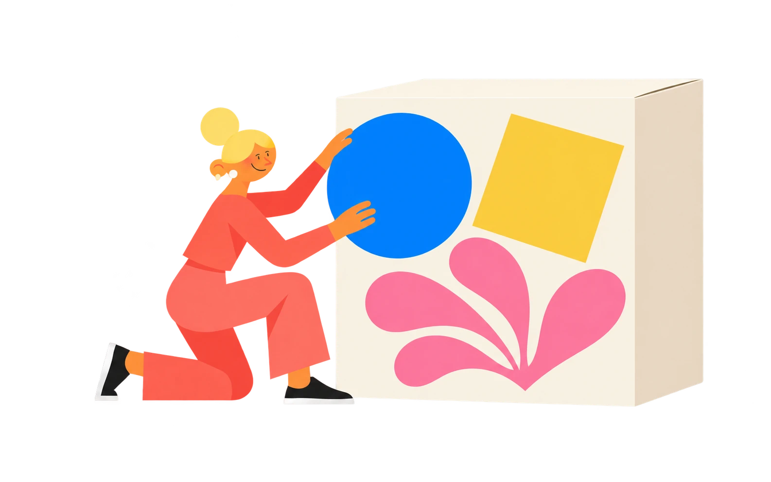 Illustration of a student working on a design